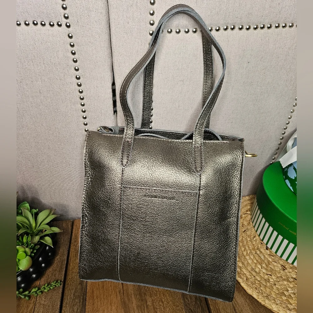 Portland Leather Goods Lola N/S Zippered Crossbody Tote Stardust - Picture 15 of 15